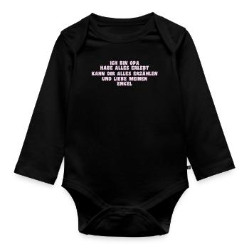 Ich bin Opa und liebe meinen Enkel - Baby Bio-Langarm-Body - Schwarz - Vorne