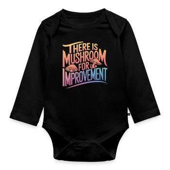 Mushroom Mushrooms Funghi Mushroom - Organic Longsleeve Baby Bodysuit - black - Front