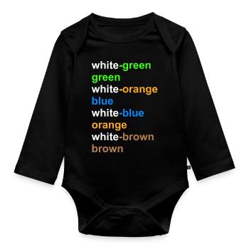 RJ45 Network Technology Color Assignment according to T568A - Organic Longsleeve Baby Bodysuit - black - Front