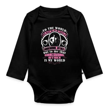 Correctional Officer Wife - Organic Longsleeve Baby Bodysuit - black - Front