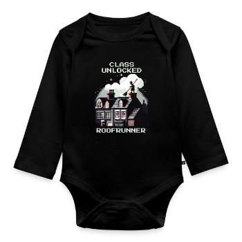 Chimney Sweep Roof Runner Class Retro Pixel Art - Organic Longsleeve Baby Bodysuit - black - Front