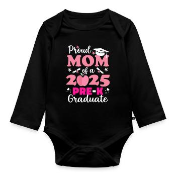 Fière maman d’un enfant d’âge préscolaire 2025 - Body Bébé bio manches longues - noir - Devant