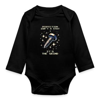 Perfection Grind Precision Precision Mechanics Patience RPG - Organic Longsleeve Baby Bodysuit - black - Front