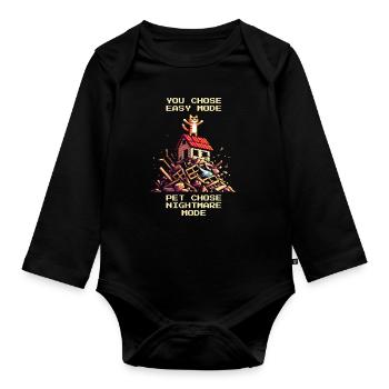 Shelter Level: Nightmare | Mediation - Organic Longsleeve Baby Bodysuit - black - Front