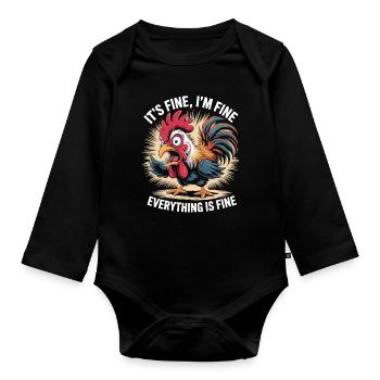 I am good... really! - Rooster - Organic Longsleeve Baby Bodysuit - black - Front