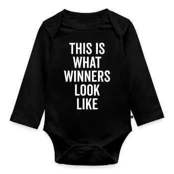 So sehen Gewinner aus - Baby Bio-Langarm-Body - Schwarz - Vorne