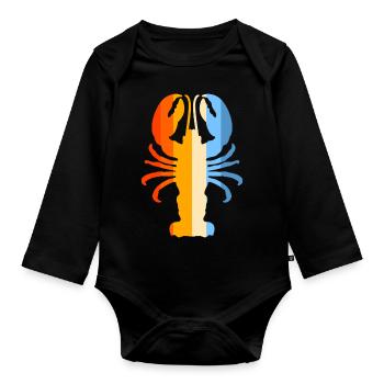 Crawfish Seafood Maine Lobster Lobster - Organic Longsleeve Baby Bodysuit - black - Front