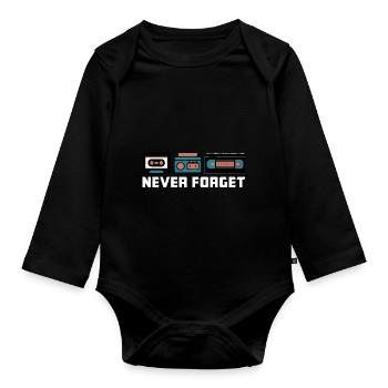 Never Forget - Body Bébé bio manches longues - noir - Devant