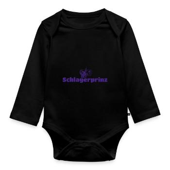 Schlagerprinz Schlagerparty Schlagermusik Geschenk - Baby Bio-Langarm-Body - Schwarz - Vorne