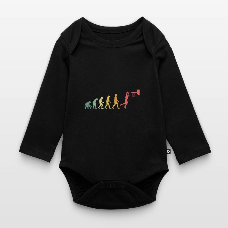 Basketball Evolution Dunk Dunking Geschenkidee Baby Bio-Langarm-Body