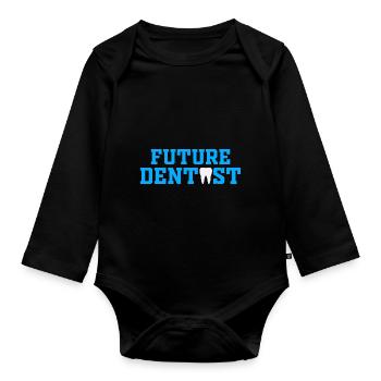 Futur dentiste école orthodontiste assist - Body Bébé bio manches longues - noir - Devant