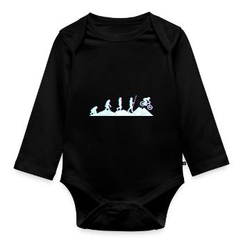 Evolution MTB Mountainbike Geschenk BMX Zubehör - Baby Bio-Langarm-Body - Schwarz - Vorne