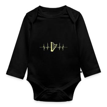 Harfe - Baby Bio-Langarm-Body - Schwarz - Vorne
