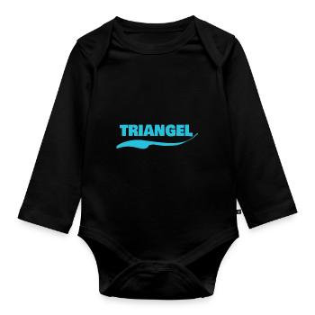 Triangle - Organic Longsleeve Baby Bodysuit - black - Front