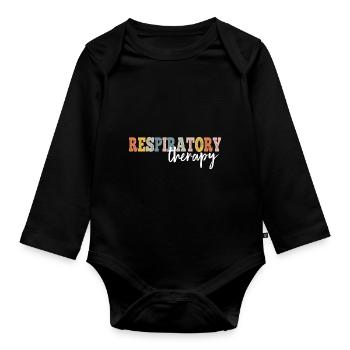 Respiratory Therapy Registered Nurse RN LPN - Organic Longsleeve Baby Bodysuit - black - Front
