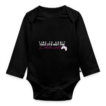 The controller's fault - Organic Longsleeve Baby Bodysuit - black - Front