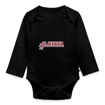 Geschenk für Jessica - Baby Bio-Langarm-Body - Schwarz - Vorne