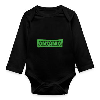 Cadeau pour Antonia - Body Bébé bio manches longues - noir - Devant