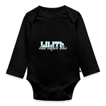 Spruch Lilith - Baby Bio-Langarm-Body - Schwarz - Vorne