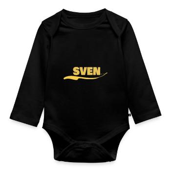 Vater Sven - Baby Bio-Langarm-Body - Schwarz - Vorne