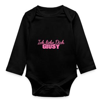 Geschenk für Giusy - Baby Bio-Langarm-Body - Schwarz - Vorne