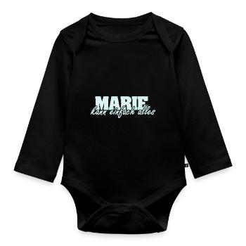 Marie - Baby Bio-Langarm-Body - Schwarz - Vorne