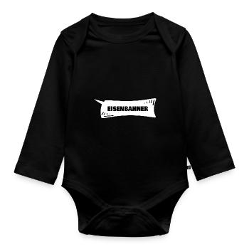 Eisenbahner - Baby Bio-Langarm-Body - Schwarz - Vorne