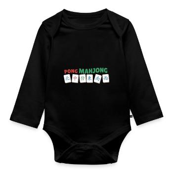 Cadeau pour les fans de Mahjong - Body Bébé bio manches longues - noir - Devant
