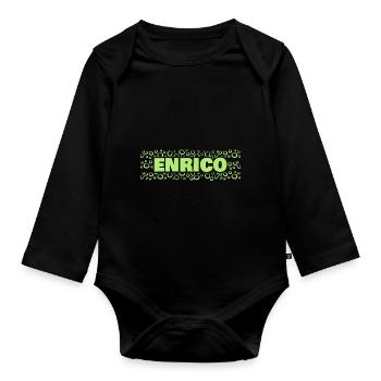 Geschenk für Enrico - Baby Bio-Langarm-Body - Schwarz - Vorne