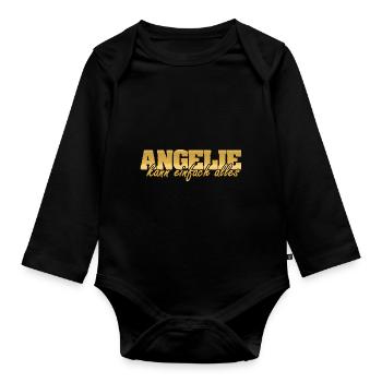 Angelie en tant que femme - Body Bébé bio manches longues - noir - Devant