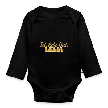Lelia als Liebe - Baby Bio-Langarm-Body - Schwarz - Vorne