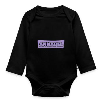 Annabel als Vorname - Baby Bio-Langarm-Body - Schwarz - Vorne