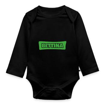 Geburt Bettina - Baby Bio-Langarm-Body - Schwarz - Vorne