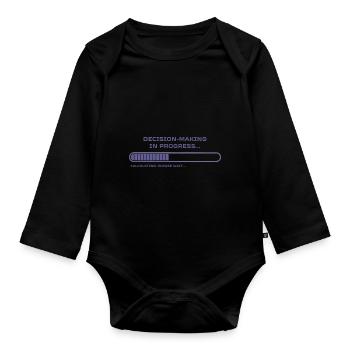 Funny loading bar design for the undecided - Organic Longsleeve Baby Bodysuit - black - Front