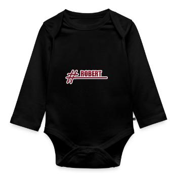 Vorname Robert - Baby Bio-Langarm-Body - Schwarz - Vorne