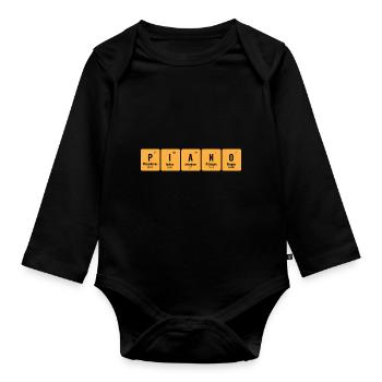 Piano Periodic Table Of Elements Piano Player Pian - Organic Longsleeve Baby Bodysuit - black - Front