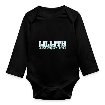 Lillith en tant que femme - Body Bébé bio manches longues - noir - Devant