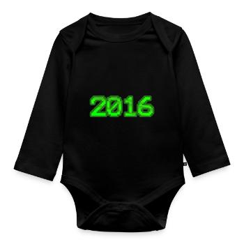 Ordinateur 2016 - Body Bébé bio manches longues - noir - Devant