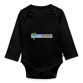 Gift for Sicily - Organic Longsleeve Baby Bodysuit - black - Front