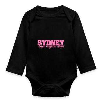 Sydney - Organic Longsleeve Baby Bodysuit - black - Front