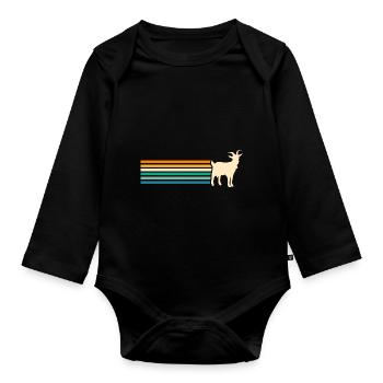 Chèvres - Body Bébé bio manches longues - noir - Devant