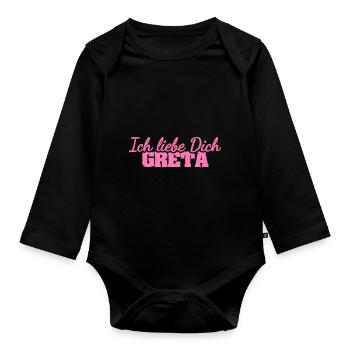 Liebe Gre - Baby Bio-Langarm-Body - Schwarz - Vorne
