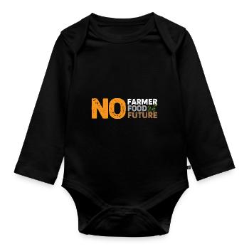 Farmer Farming Farmer Tractor Farm - Organic Longsleeve Baby Bodysuit - black - Front
