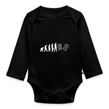 Evolution Mathelehrer - Baby Bio-Langarm-Body - Schwarz - Vorne