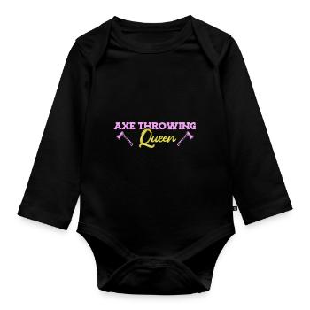 Axe throw axe throwing - Organic Longsleeve Baby Bodysuit - black - Front