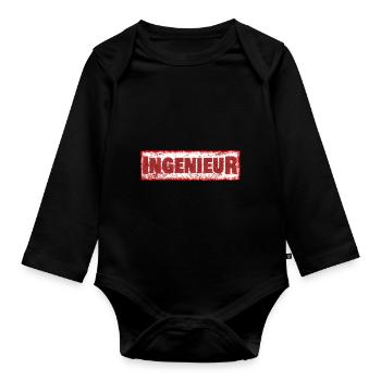 Ingenieur - Baby Bio-Langarm-Body - Schwarz - Vorne