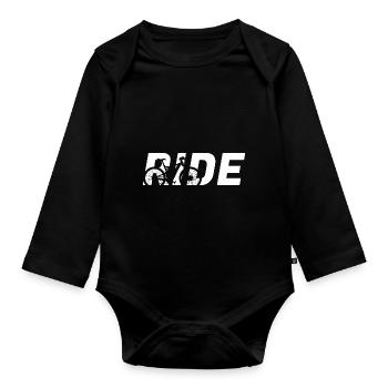 Mountainbike fahren MTB Downhill - Baby Bio-Langarm-Body - Schwarz - Vorne
