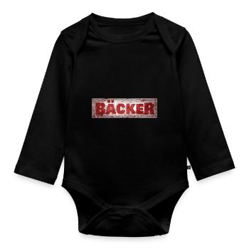 Von Beruf aus Bäcker - Baby Bio-Langarm-Body - Schwarz - Vorne