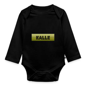 prénom Kalle - Body Bébé bio manches longues - noir - Devant