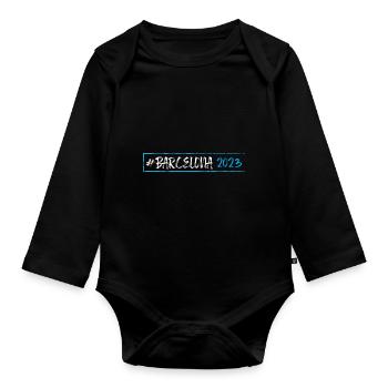 Barcelona 2023 - Baby Bio-Langarm-Body - Schwarz - Vorne